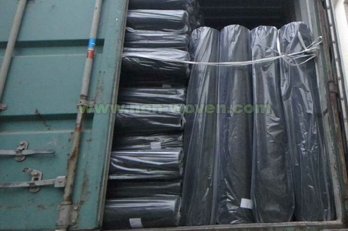 non woven needle punched geotextile nonwoven roll loading