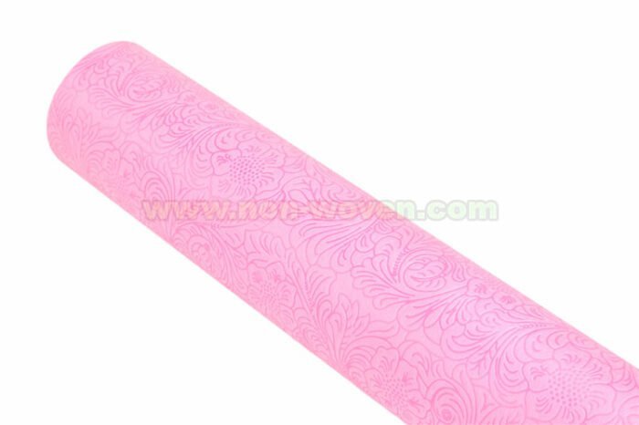 Pink floral wrapping non woven fabric