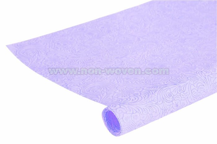 L.purple non woven flower wrapping paper