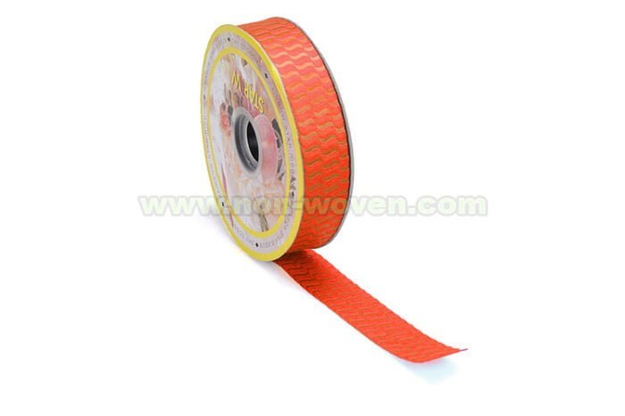 Orange gift wrap nonwoven ribbon
