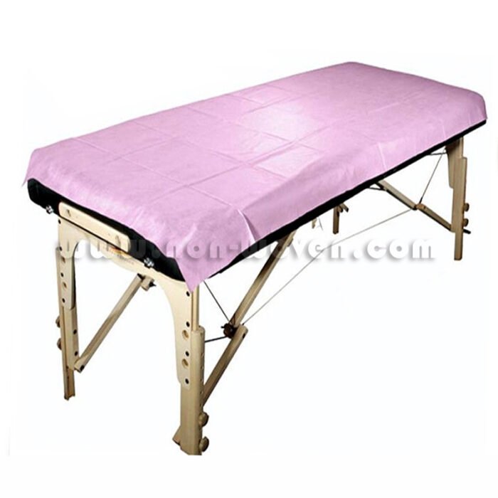 Disposable Spa Non woven Bed Sheets Pink - Image 3