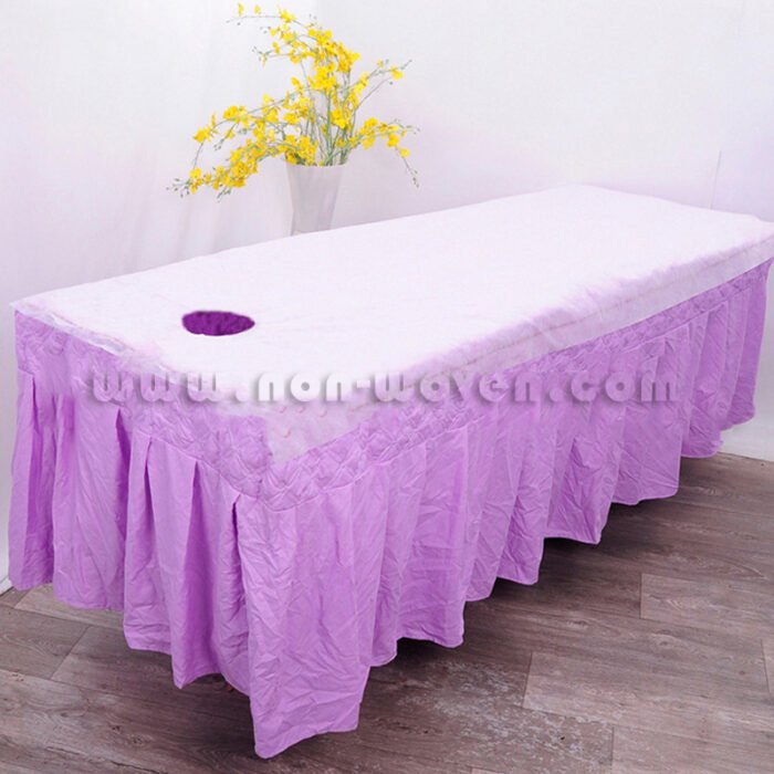 Disposable Spa Non woven Bed Sheets Pink - Image 2