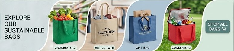 Nonwoven bags top banner